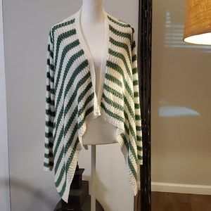 The Rage green and white long sleeve sweater. M, knit